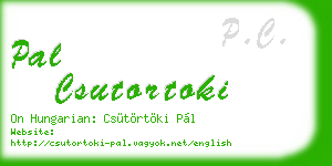 pal csutortoki business card