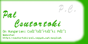 pal csutortoki business card